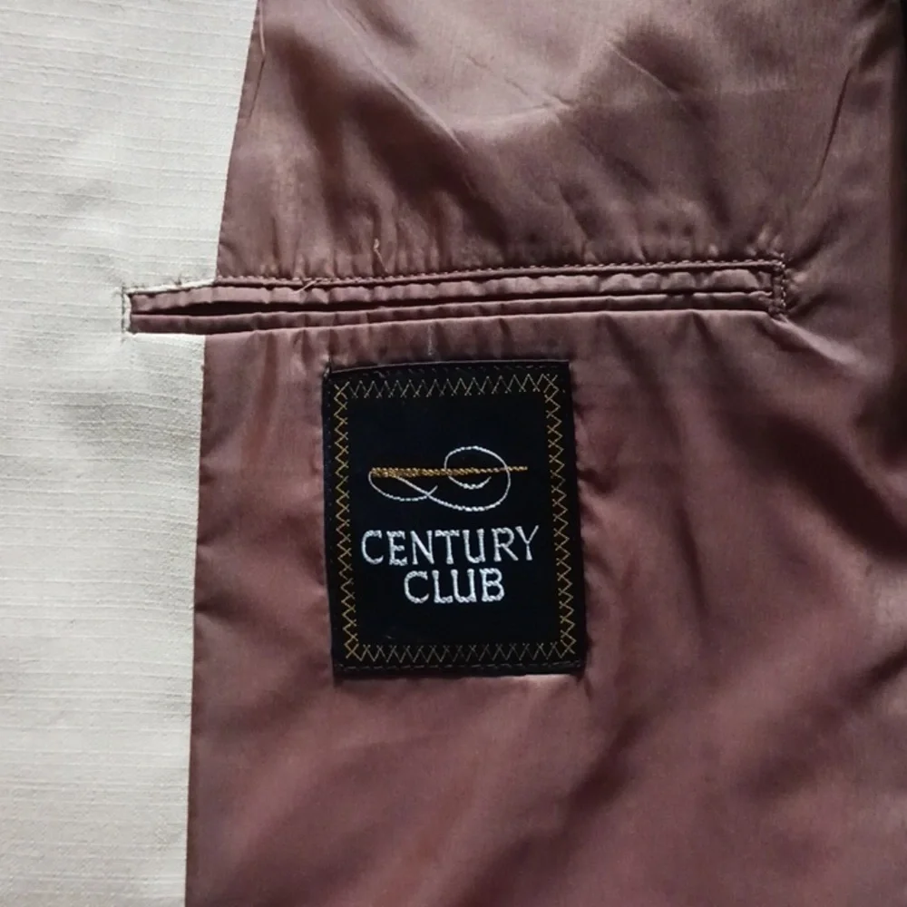 VINTAGE century club  Men's suit tan color  jacket size 44 W